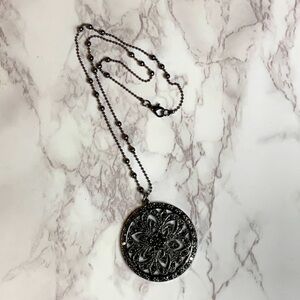 {homemade} gunmetal black pendant necklace